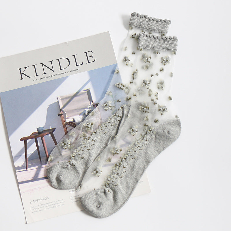 Jacquard crystal socks