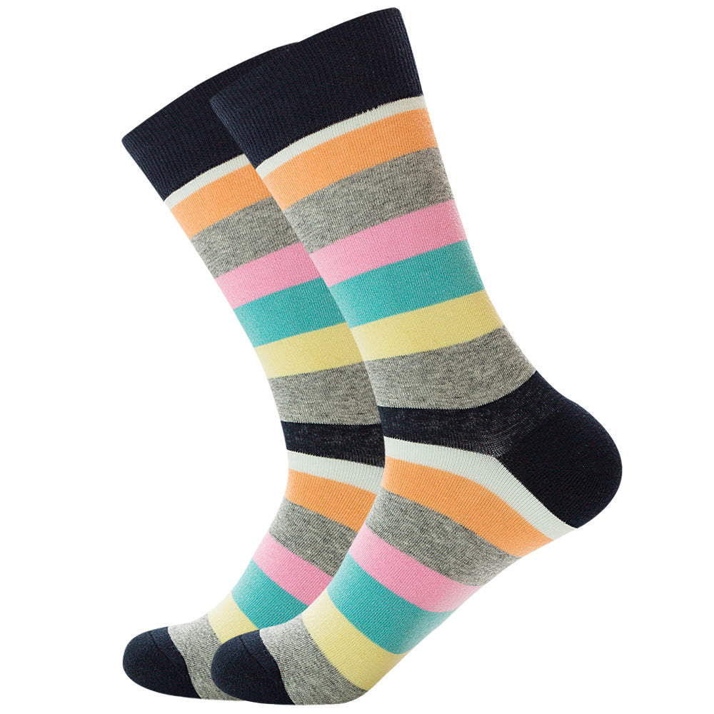 Striped Color Mid-tube Hip-hop Socks Personality