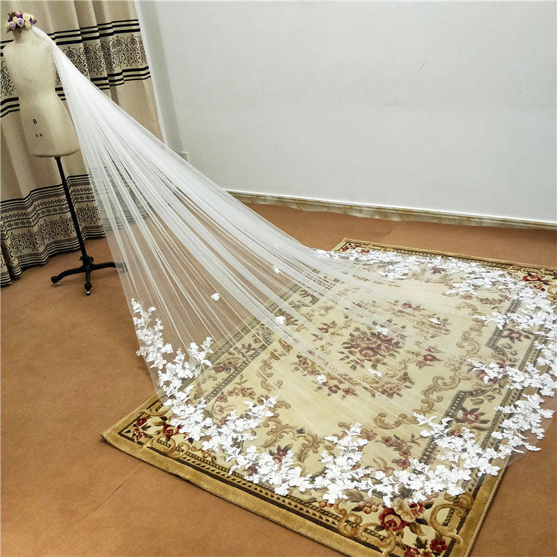 Handmade applique for bridal veil