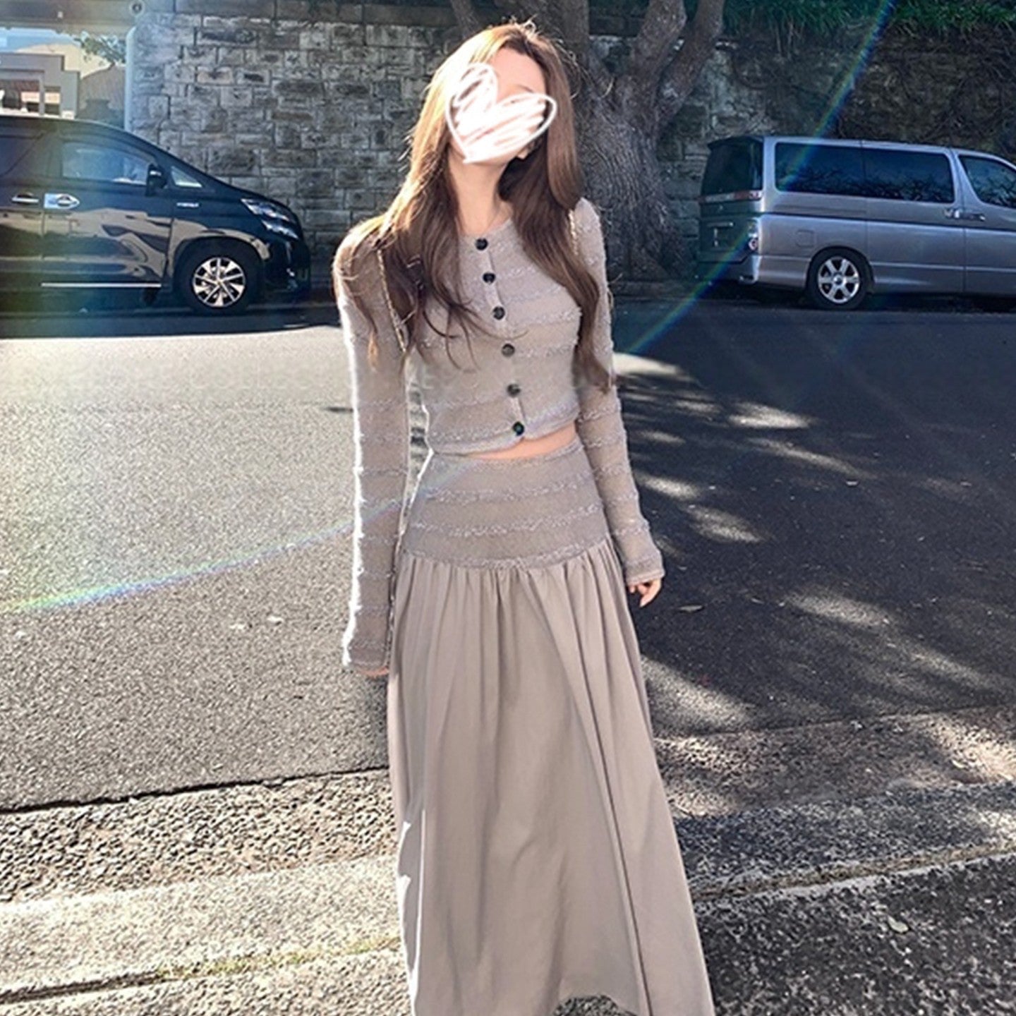 Fashion High-end Waist-cinching Long Dress Set For Women