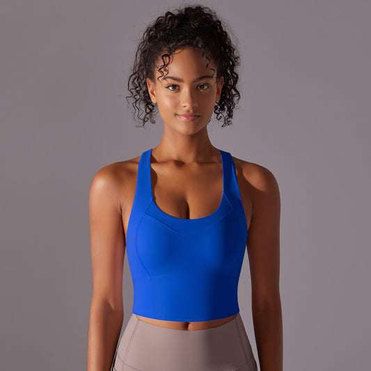 Nude Feel Pure Color Seamless One-piece Cup Vest Cross