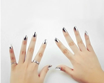 Spejl Sølv Neglelak Base Coat Manikure Neglebehandling