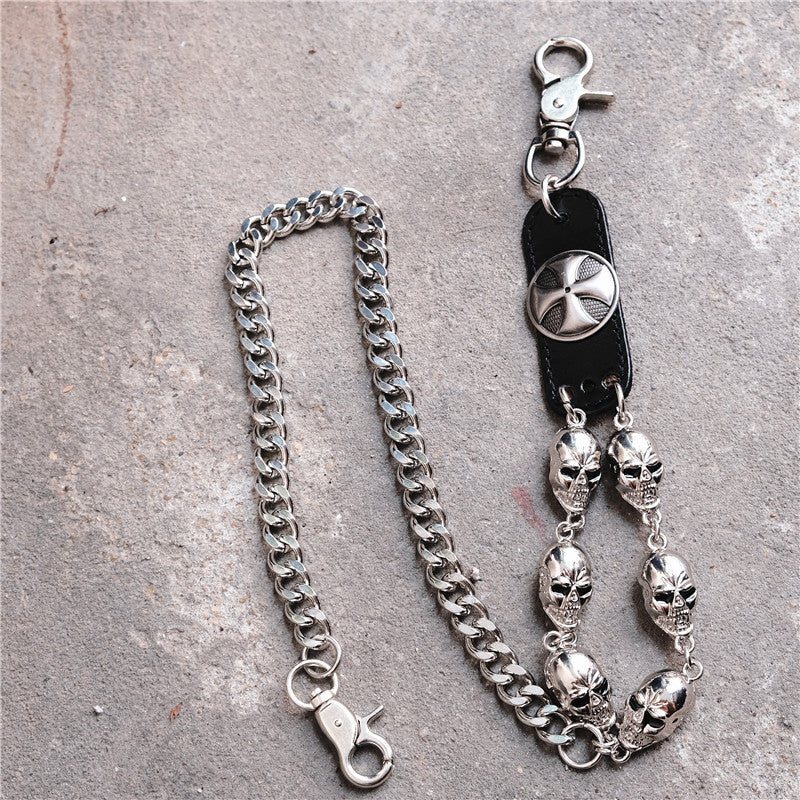 Punk Ghost Head Bundy Out Of The Street Waist Chain Alloy Phants Zipper