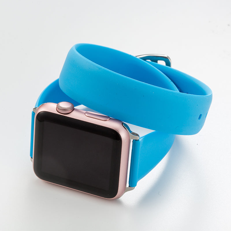 Double Circle Silicone Solid Color Iwatch Strap