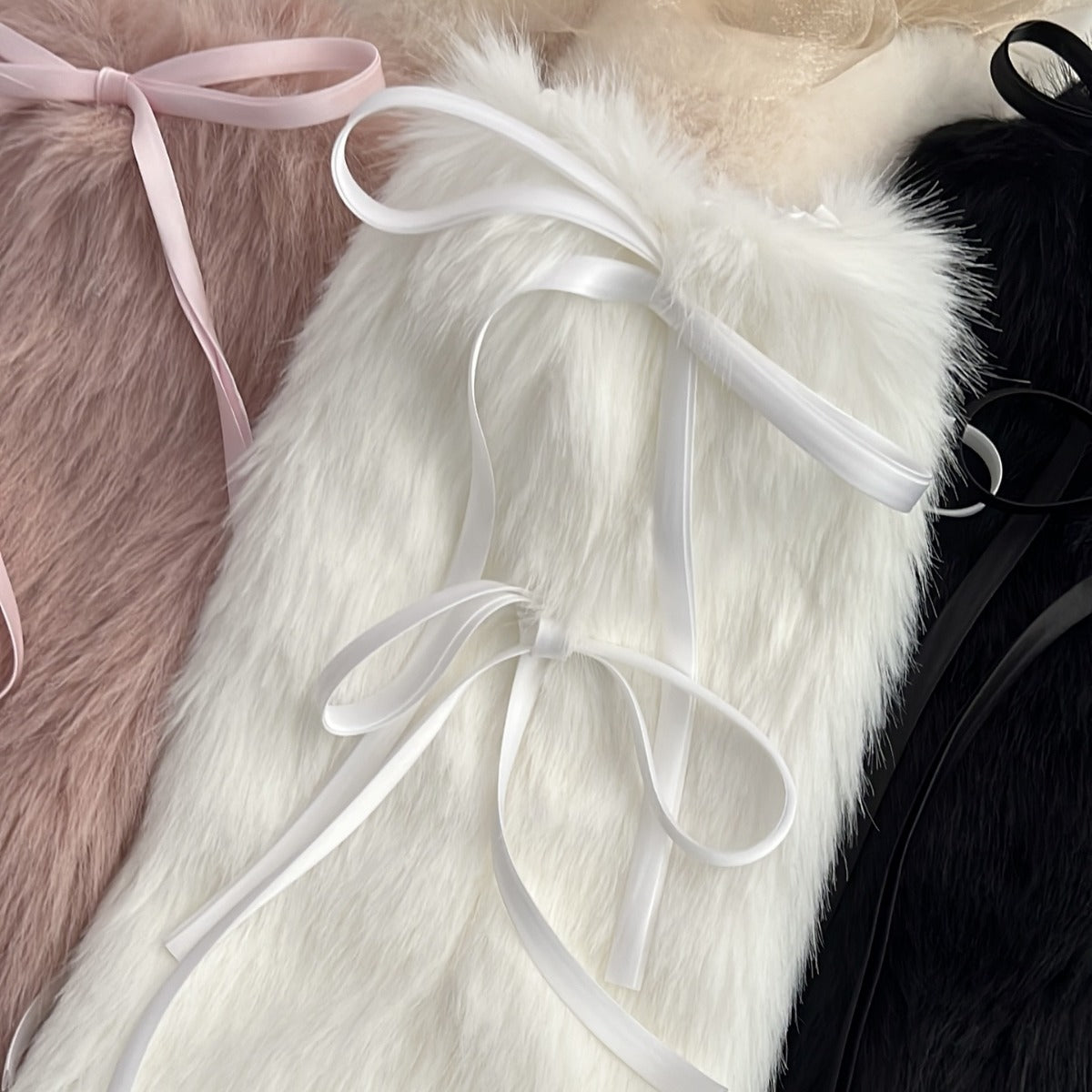 New Year Autumn And Winter Warm Lace-up Fur Leg Warmer Mid-calf