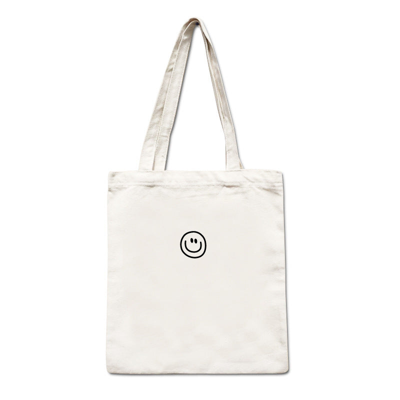 Smiley Canvas Bag One Shoulder Portable Female Student Canvas Bag Shopping Bag