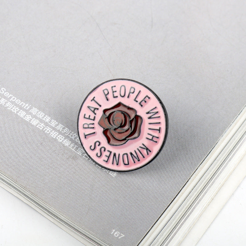 Rose brooch collar sweater