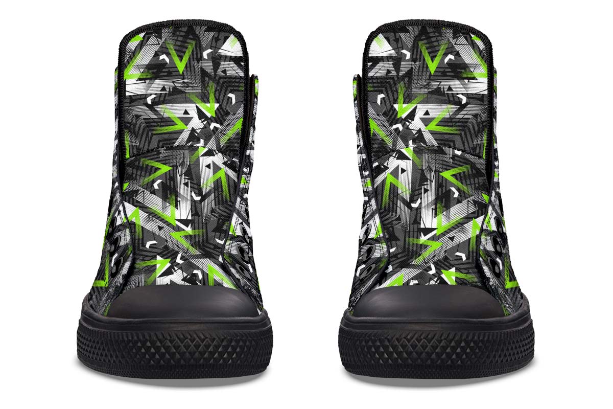 Men's And Women's Fashion Color Printing High-top Canvas Shoes