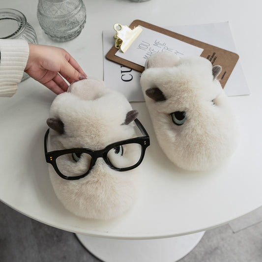 Women's Autumn And Winter Fabric Cotton Slippers