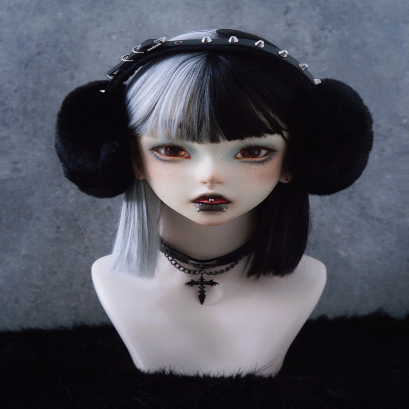 Faux Fur Rivets Headband Earmuffs Autumn And Winter Warmth
