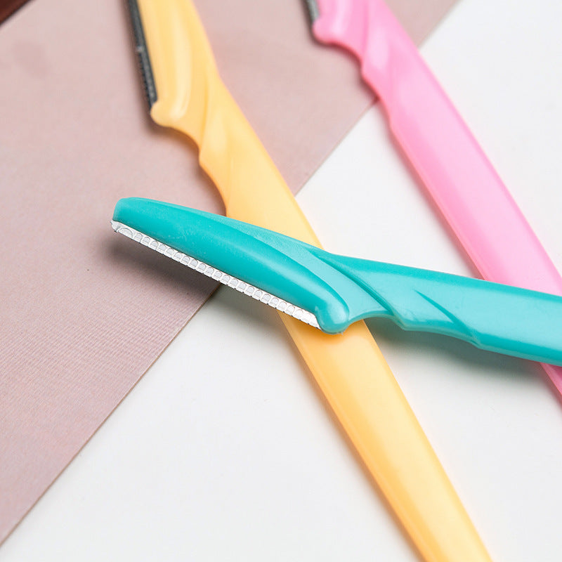Stainless Steel Round Mixed Color Eyebrow Trimming Knife