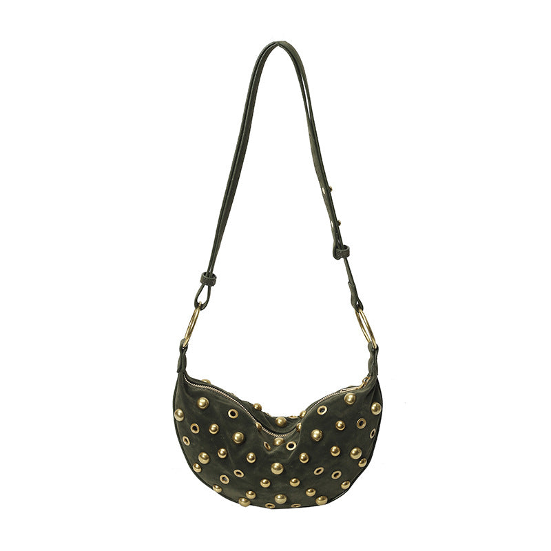 Retro Nitte Taske Mat Imiteret Ruskind Pendlertaske All-match Skulder Underarms Taske