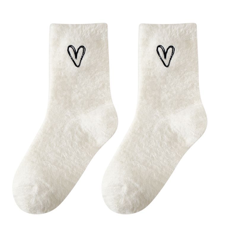 Women's Mid-calf Plus Velvet Extra Thick Mink Cashmere Socks