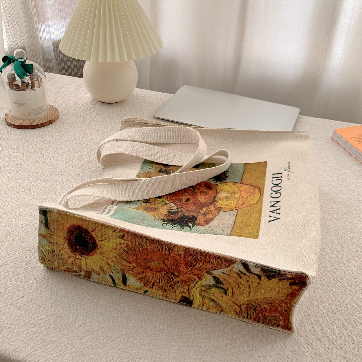 Van Gogh Sunflower Oil Painting Zipper Canvas Bag