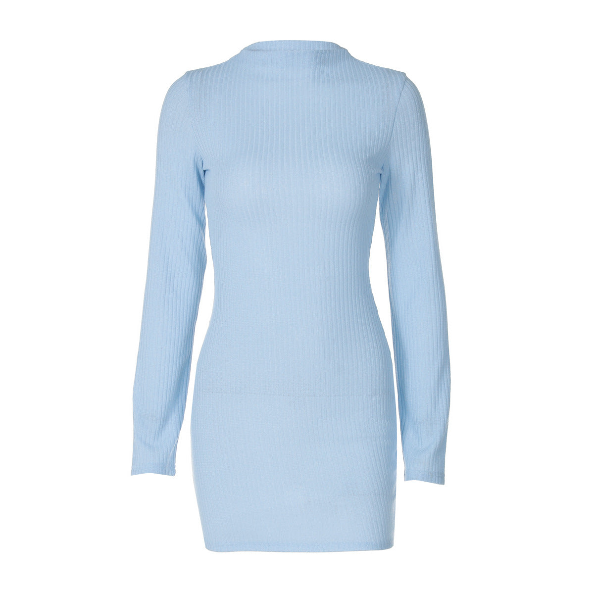 Wholesale Slim-fit Knitted Striped Long-sleeve Bodycon Dress