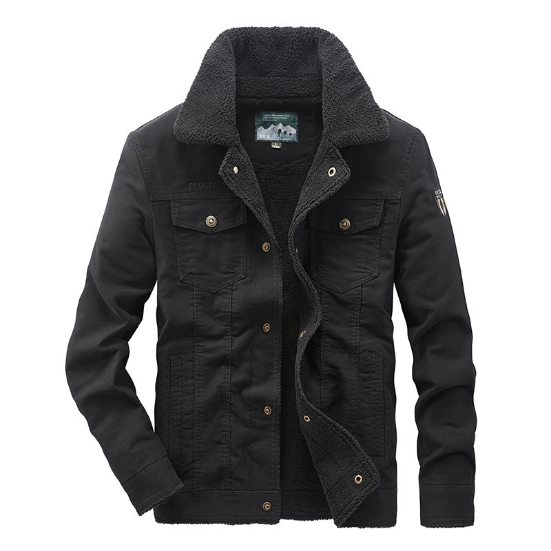 Men's Plus Size Cotton Multi-pocket Thermal Jacket