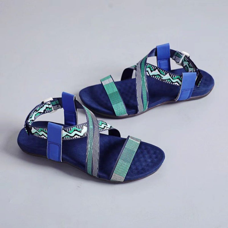 Women's Velcro Peep Toe Beach Sandals