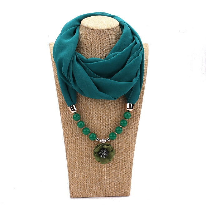 Pearl chiffon jewelry necklace scarf