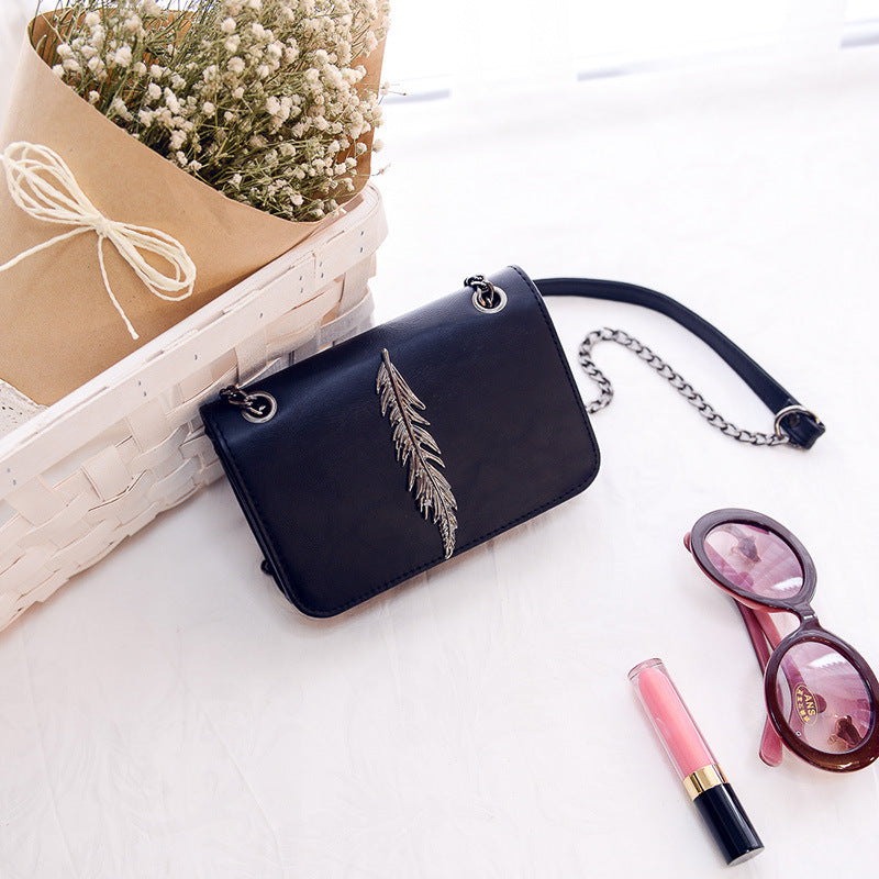 Korean Leaf Decoration Small Square Bag