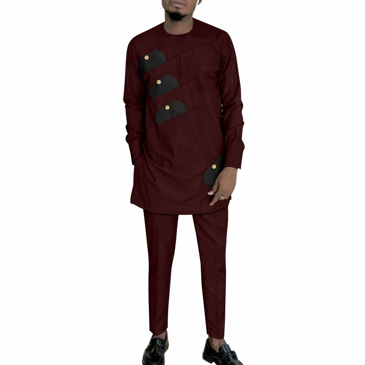 Ethnic Print Batik Cotton Men Leisure Set