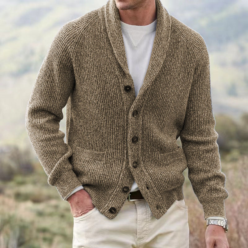 Autumn And Winter New Men's Sweater Simple Thickened Cardigan Men's Jacket