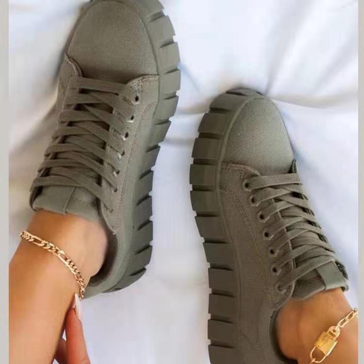 European And American New Round Toe Thick Sole Shoes Women