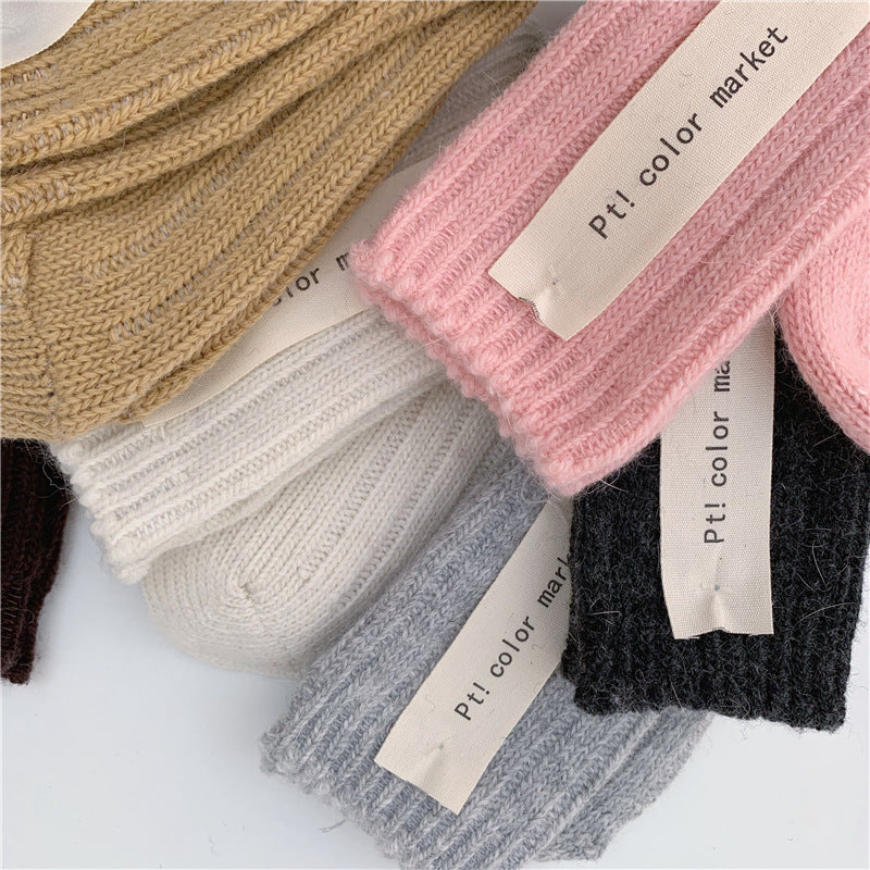 Retro Wool Spinning Series Double Needle Women's Socks