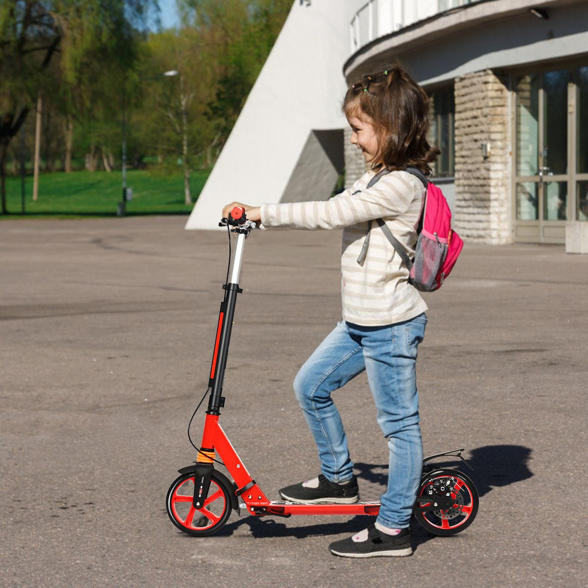 Klappbarer Kickscooter Mit Klingel & Ständer Höhenverstellbarer Scooter Roller Tretroller