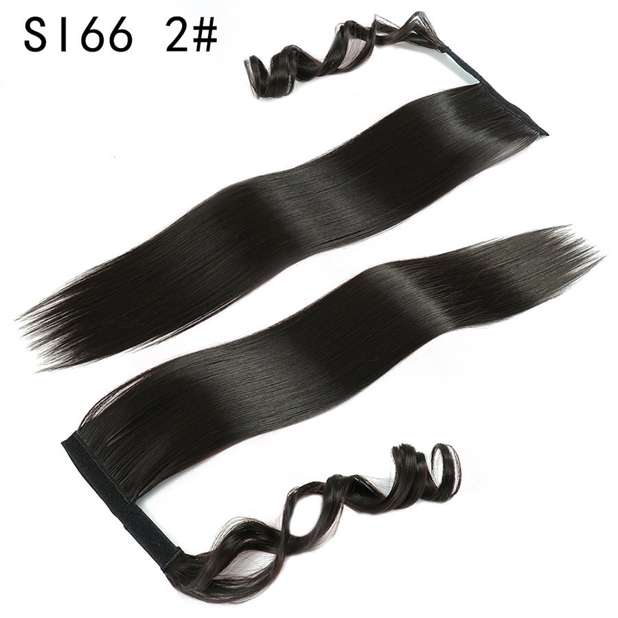 Long Straight Synthetic Wig With Headband For Womens Ponytail