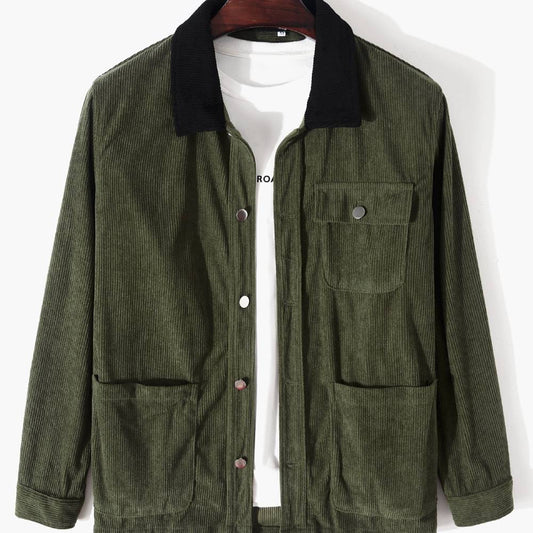 Long Sleeve Men's Jacket European And American Top Solid Color