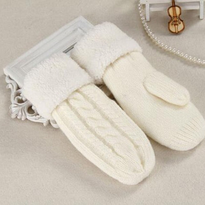 Mohair Twisted And Plush Warm Single Finger Gloves