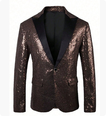 European And American Performance Dress Gold Sequined Suit