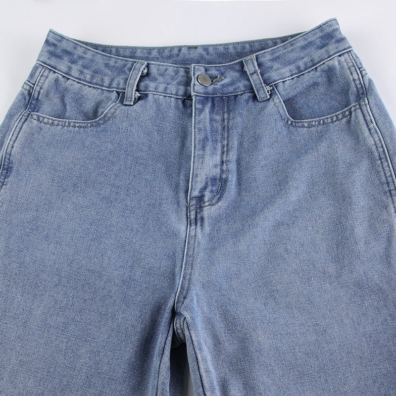 Women's Asymmetric Workwear With Pocket Jeans