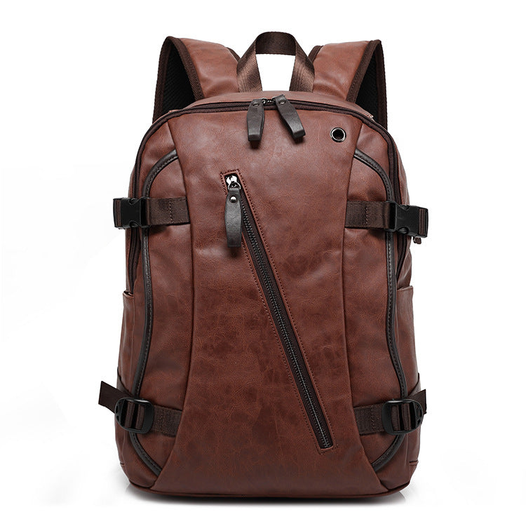 New Korean Style Men's backpack, fashion style leather middle school bag, male bag factory direct sales