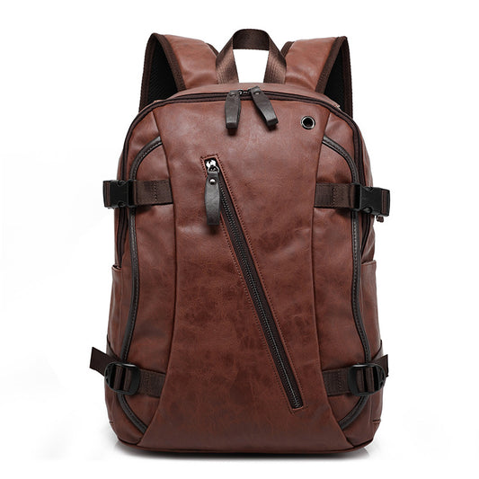 New Korean Style Men's backpack, fashion style leather middle school bag, male bag factory direct sales