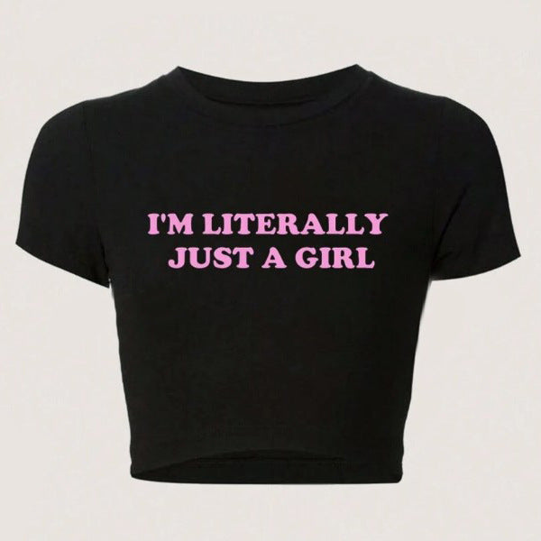 INS personlighed street bogstavtryk kort mavelamelig kortærmet T-shirt