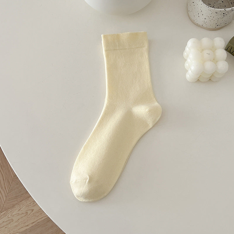 White Stacked Loose Mouth Socks