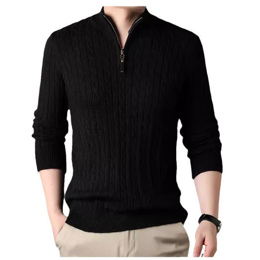 Half-high Neck Loose Zip-up Casual Daily Sweater