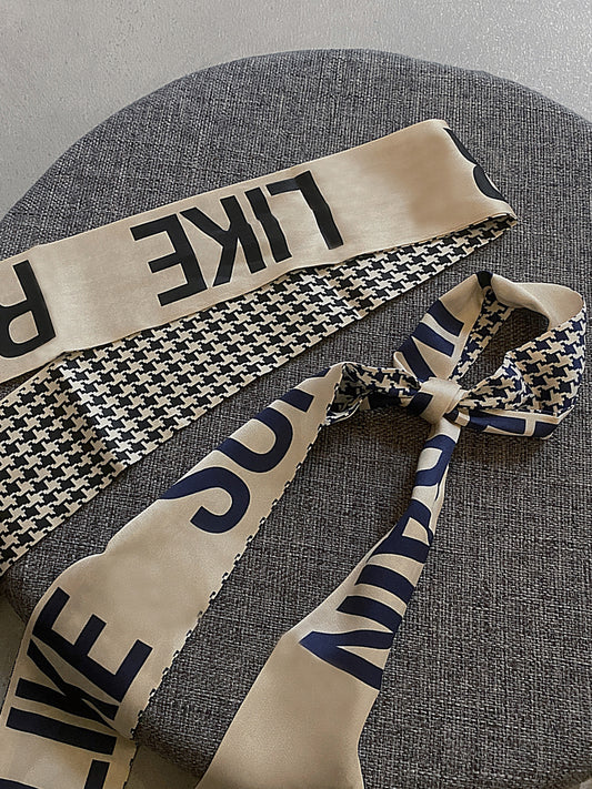 French retro ribbon silk scarf