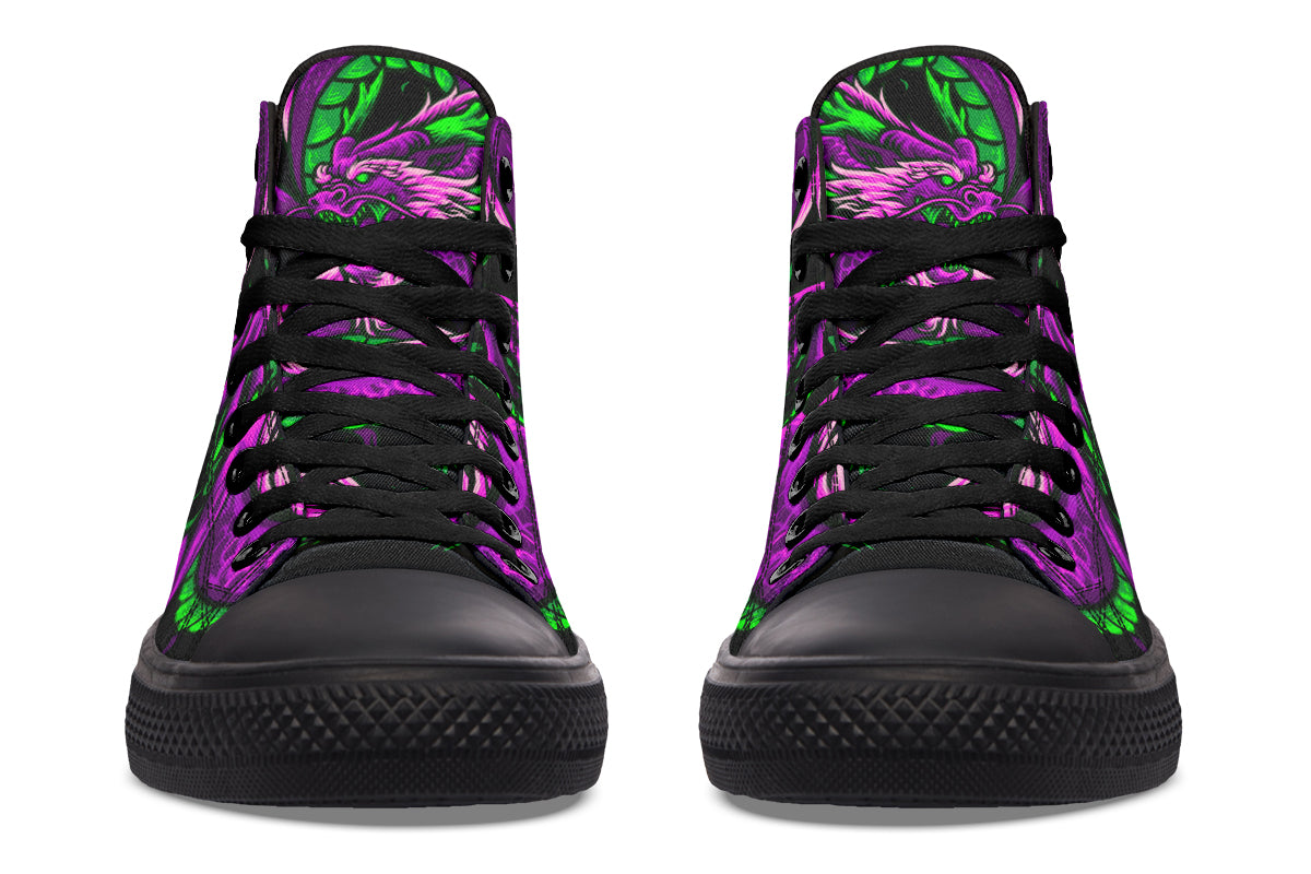 Men's And Women's Fashion Color Printing High-top Canvas Shoes