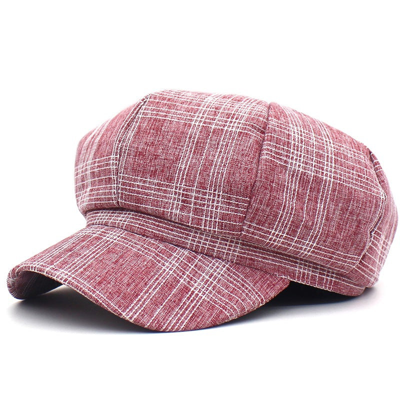 Spring Summer Outdoor Sun Hat Casual Plaid