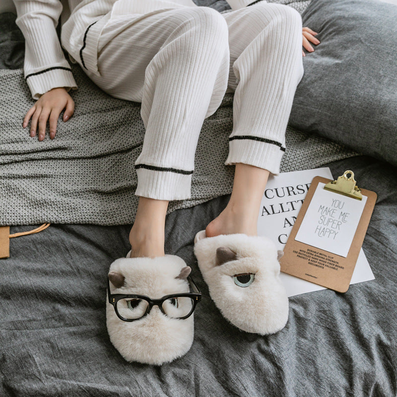 Women's Autumn And Winter Fabric Cotton Slippers