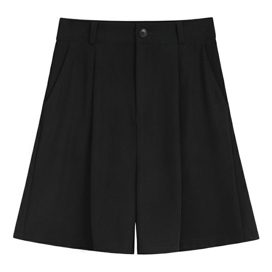 Women's Suit Shorts Summer High Waist Straight Hong Kong Style Casual Pants Five-point Pants