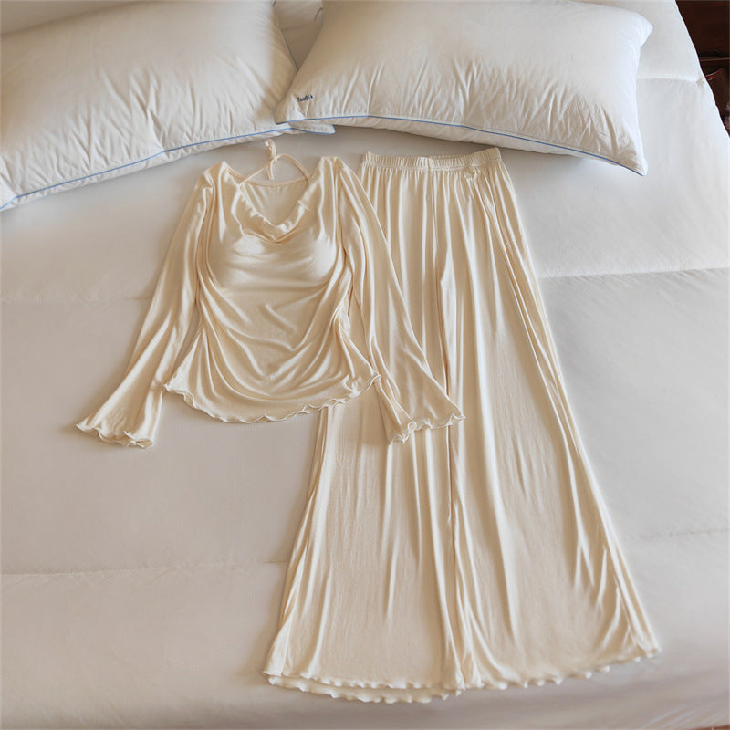 Womens Springautumn Long-sleeve Lightweight Pajama Set
