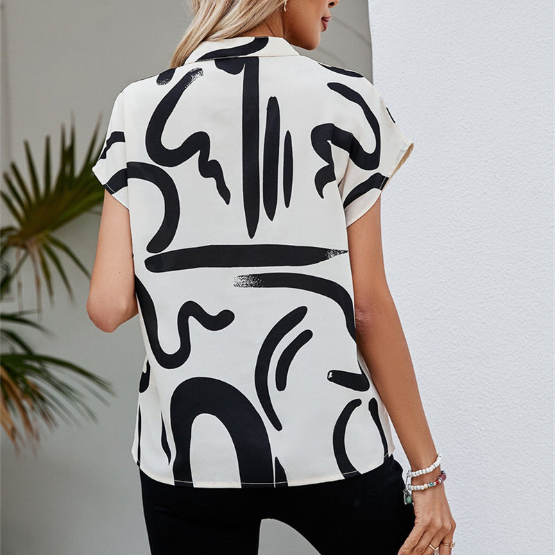 Mode Elegant Dame Flagermuseærme T-shirt