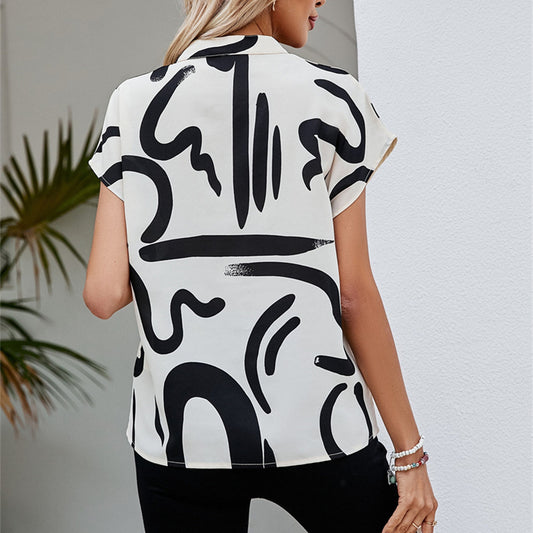 Mode Elegant Dame Flagermuseærme T-shirt