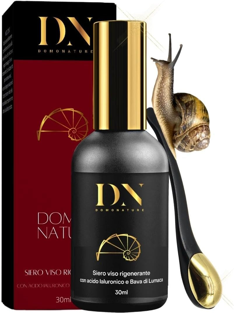 Crema Baba De Caracol Pura Facial 100%, Serum Acido Hialuronico Y Vitamina C, Contorno De Ojos Antiarrugas Mujer Y Hombre, Hidratante, Domonature 30Ml