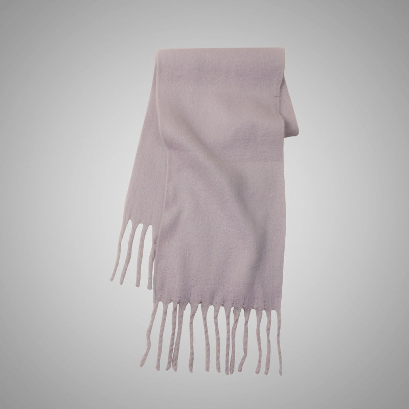 Mohair Casual Stil Blød Fluffy Ensfarvet Varmt Tørklæde