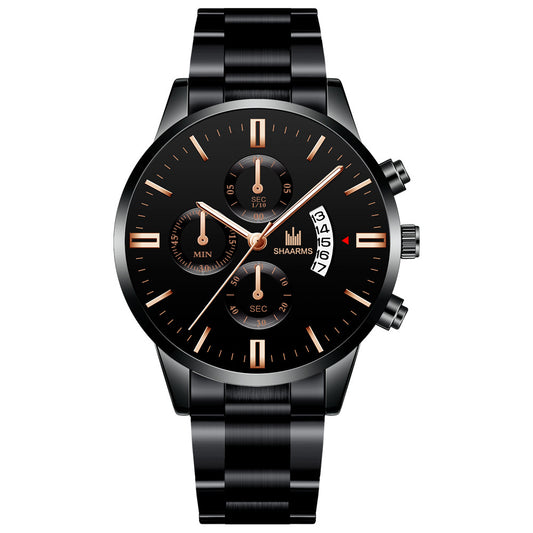 Men's steel band quartz watch