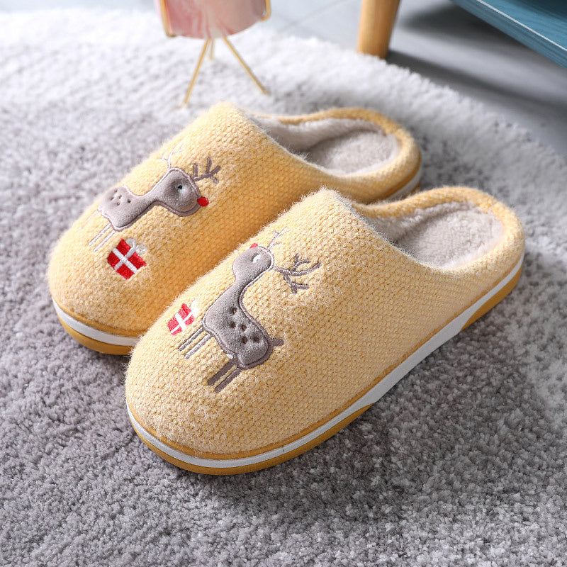 Cute Couples Home Autumn And Winter Plush Dormitory Non-slip Warm Household Slippers